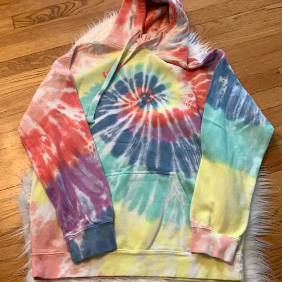 ivory ella Tops - Women’s Ivory Ella rainbow colored tie-dye hoodie, size small